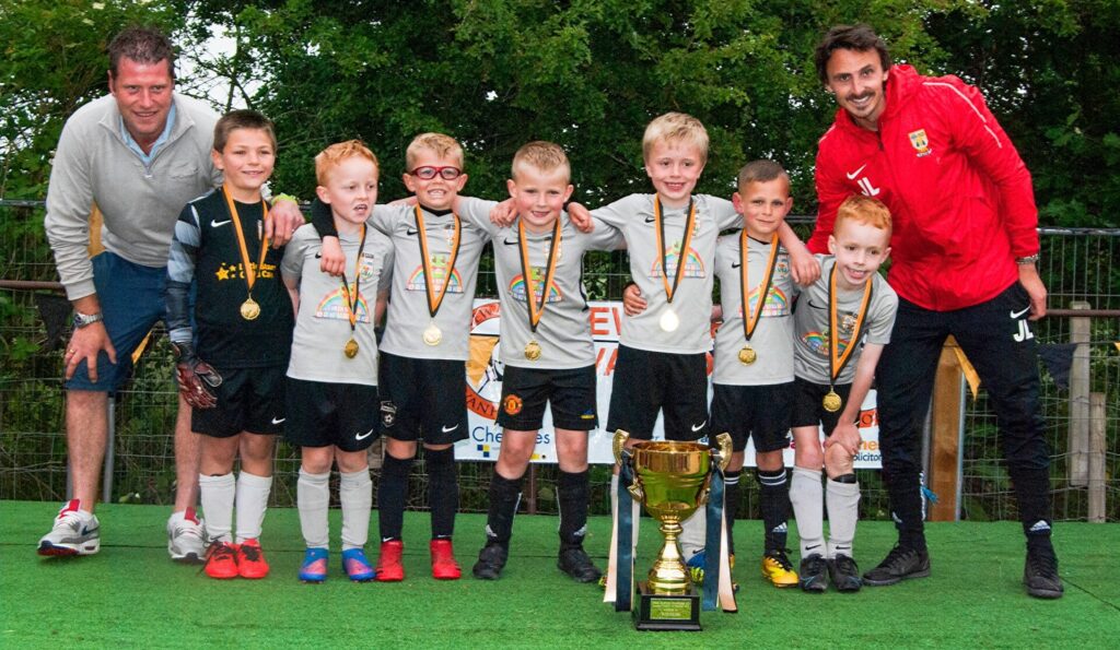Leek celebrating winning the U8's competition at the Summer Festival of Football 2022