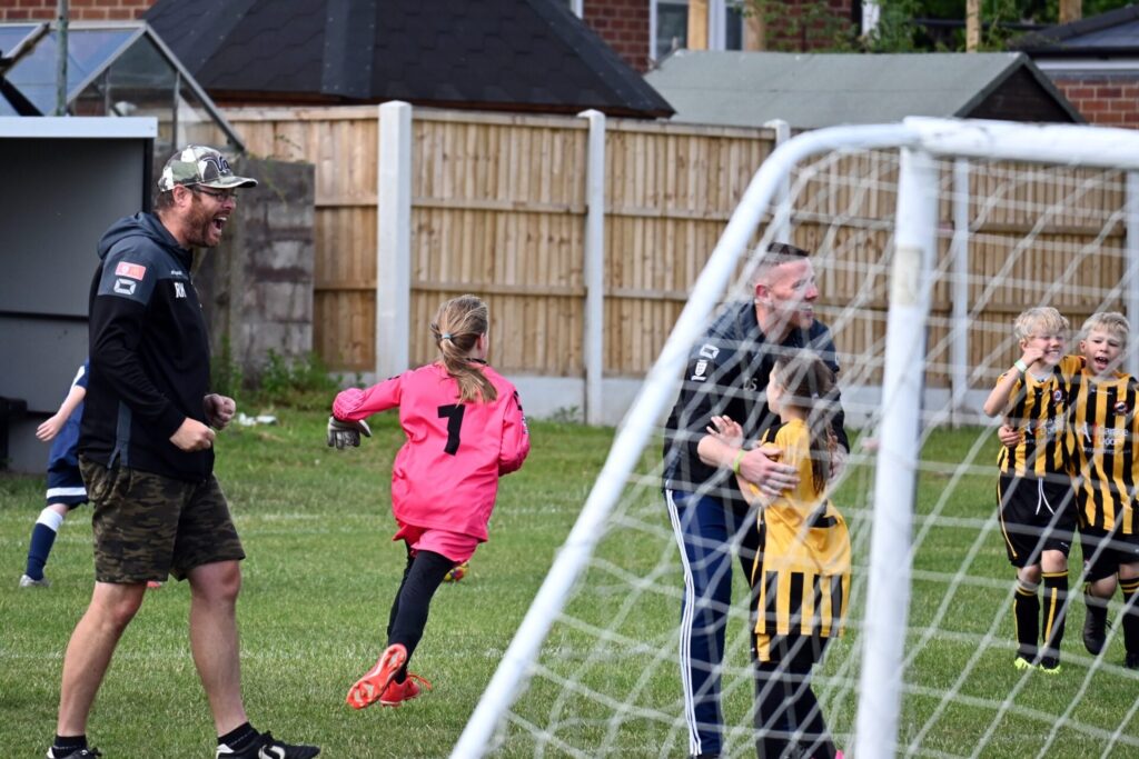 New Tupton Ivanhoe FC U10's celebrating an impressive performance at the Summer Festival of Football 2022